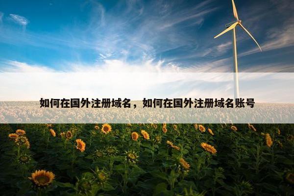 如何在国外注册域名，如何在国外注册域名账号