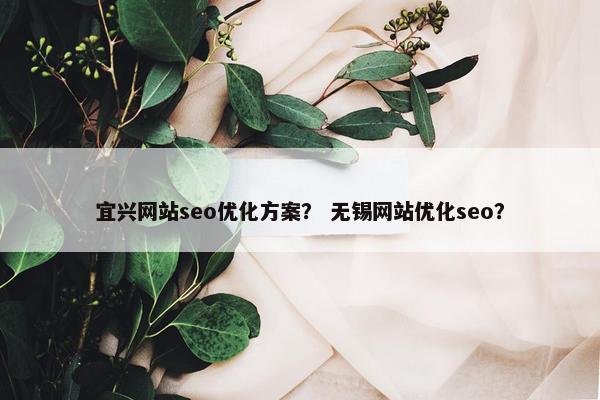 宜兴网站seo优化方案？ 无锡网站优化seo？