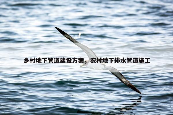 乡村地下管道建设方案，农村地下排水管道施工