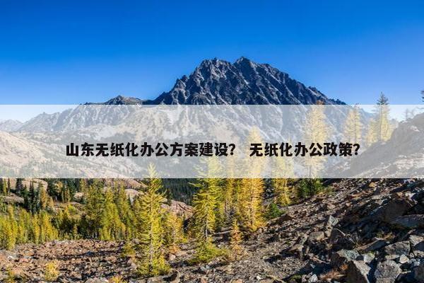 山东无纸化办公方案建设？ 无纸化办公政策？