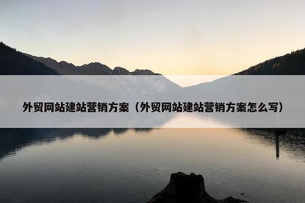 外贸网站建站营销方案（外贸网站建站营销方案怎么写）