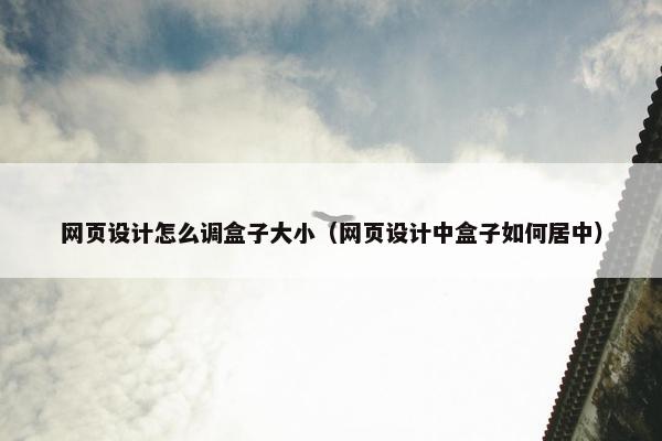 网页设计怎么调盒子大小（网页设计中盒子如何居中）