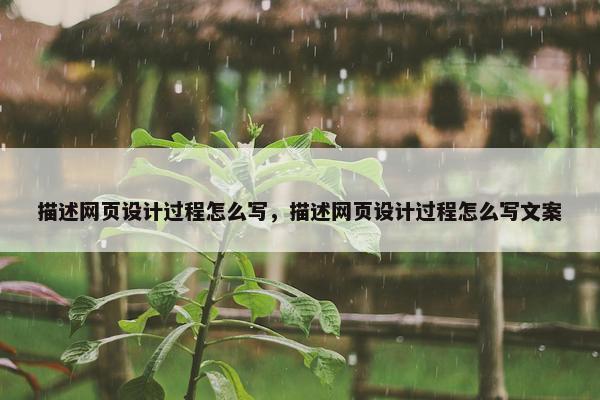 描述网页设计过程怎么写，描述网页设计过程怎么写文案