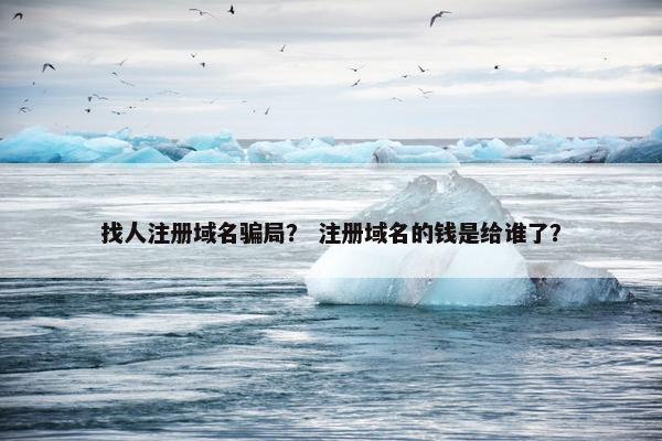 找人注册域名骗局？ 注册域名的钱是给谁了？