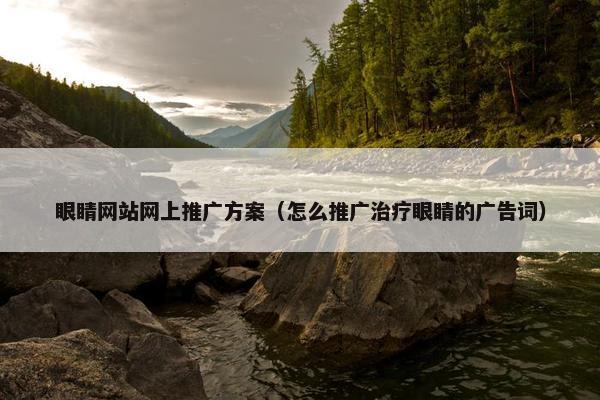 眼睛网站网上推广方案（怎么推广治疗眼睛的广告词）