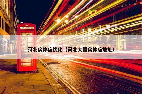 河北实体店优化（河北大疆实体店地址）