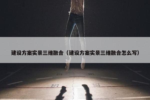 建设方案实景三维融合（建设方案实景三维融合怎么写）