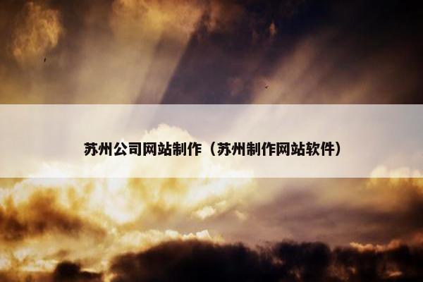 苏州公司网站制作（苏州制作网站软件）