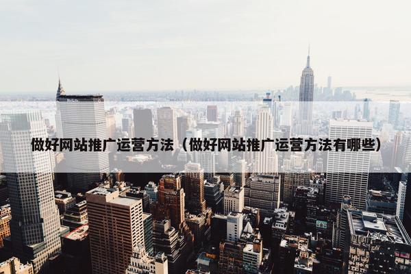 做好网站推广运营方法（做好网站推广运营方法有哪些）