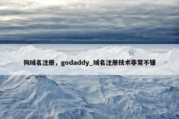 狗域名注册，godaddy_域名注册技术非常不错