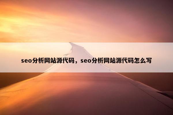 seo分析网站源代码，seo分析网站源代码怎么写
