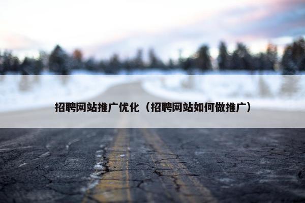 招聘网站推广优化（招聘网站如何做推广）