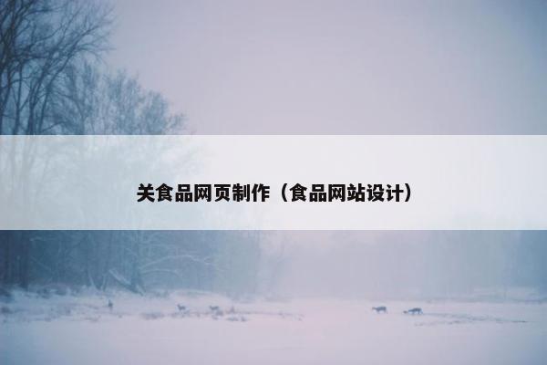 关食品网页制作（食品网站设计）