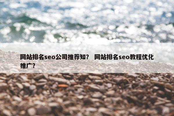 网站排名seo公司推荐知？ 网站排名seo教程优化推广？