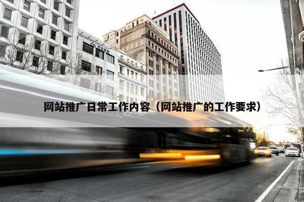 网站推广日常工作内容（网站推广的工作要求）