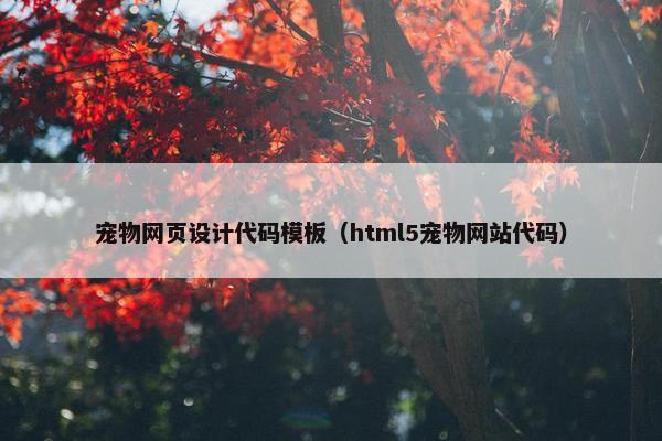 宠物网页设计代码模板（html5宠物网站代码）