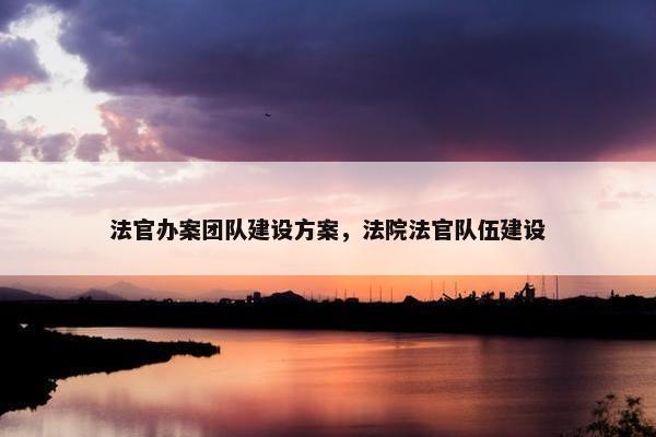 法官办案团队建设方案，法院法官队伍建设