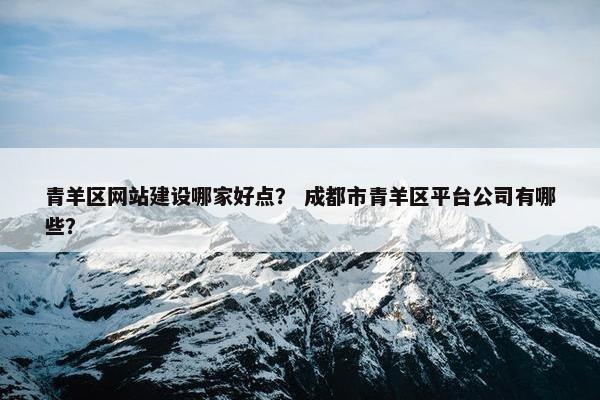 青羊区网站建设哪家好点？ 成都市青羊区平台公司有哪些？