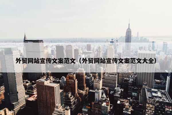 外贸网站宣传文案范文（外贸网站宣传文案范文大全）