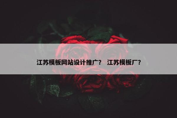 江苏模板网站设计推广？ 江苏模板厂？