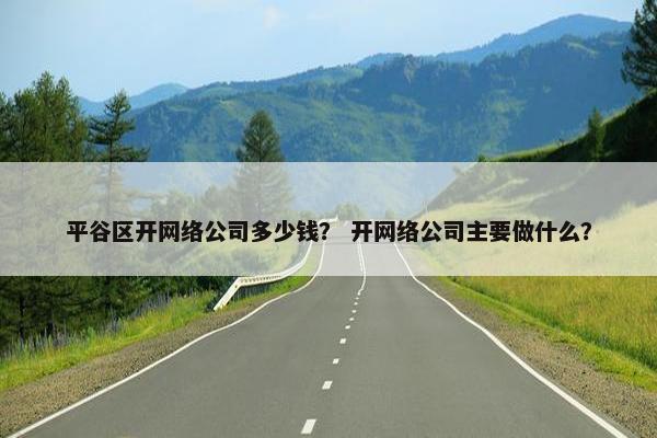 平谷区开网络公司多少钱？ 开网络公司主要做什么？