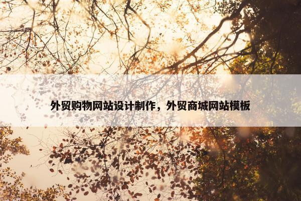 外贸购物网站设计制作，外贸商城网站模板