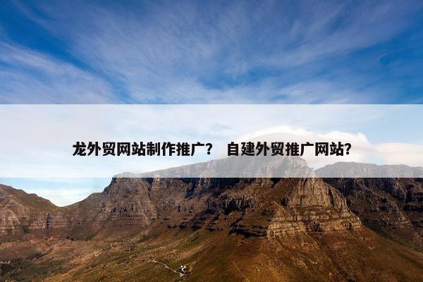 龙外贸网站制作推广？ 自建外贸推广网站？