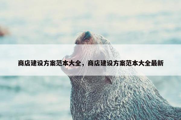 商店建设方案范本大全，商店建设方案范本大全最新