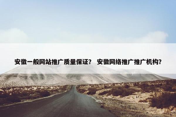 安徽一般网站推广质量保证？ 安徽网络推广推广机构？