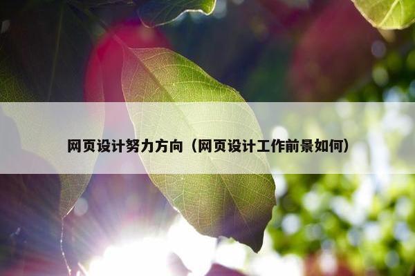 网页设计努力方向（网页设计工作前景如何）