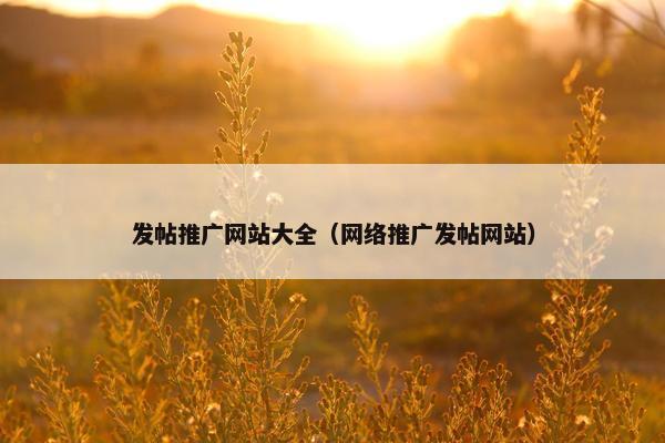 发帖推广网站大全（网络推广发帖网站）