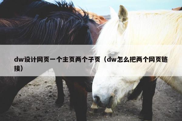 dw设计网页一个主页两个子页（dw怎么把两个网页链接）