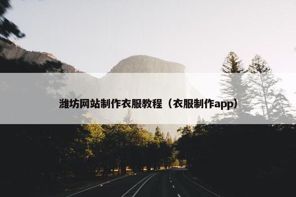 潍坊网站制作衣服教程（衣服制作app）