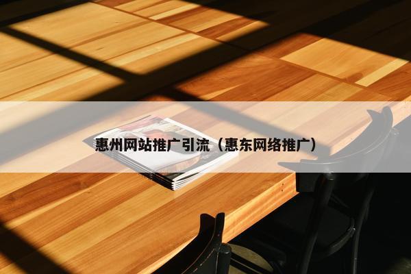惠州网站推广引流（惠东网络推广）